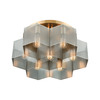 Elk Lighting Compartir 7-Lght Semi Flush Mount in Satin Brss with Perforated Metal 21109/7